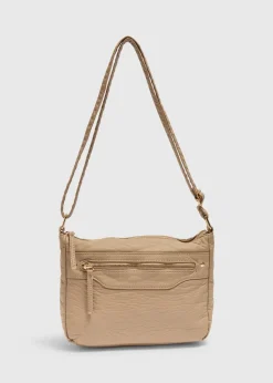 Taupe PU Messenger Bag