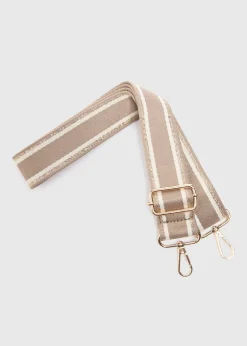 Taupe Stripe Bag Strap