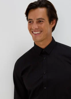 Taylor & Wright Black Easy Care Slim Fit Shirt