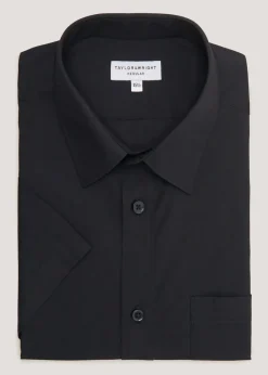 Taylor & Wright Black Easy Care Short Sleeve Shirt