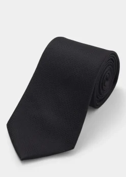 Taylor & Wright Black Plain Skinny Tie