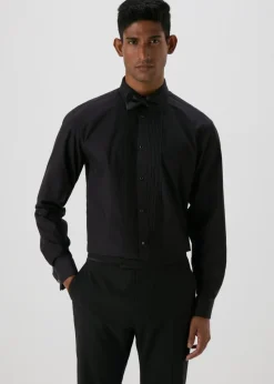Taylor & Wright Black Regular Fit Tuxedo Shirt & Bow Tie Set