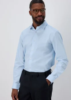 Taylor & Wright Blue Textured Regular Fit Shirt