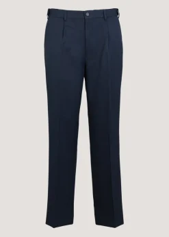 Taylor & Wright Navy Regular Fit Flexi Waist Trousers