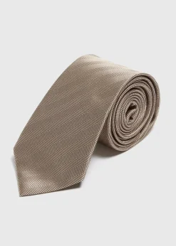 Taylor & Wright Taupe Herringbone Tie