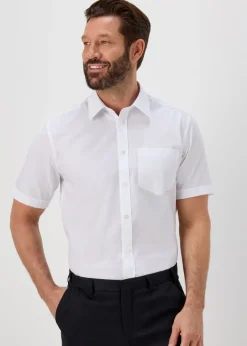 Taylor & Wright White Easy Care Regular Fit Short Sleeve Shirt