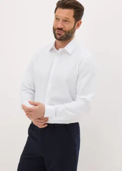 Taylor & Wright White Polka Dot Regular Fit Shirt