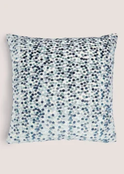 Teal Velvet Polka Dot Cushion
