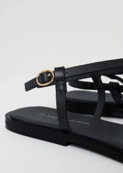 Threadbare Black Back Strap Sandals