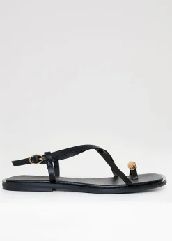Threadbare Black Back Strap Sandals