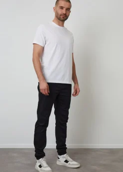 Threadbare Black Cotton Jogger Style Cuffed Trousers With Stretch