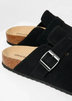 Threadbare Black Faux Suede Mule Sandals