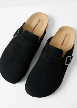 Threadbare Black Faux Suede Mule Sandals