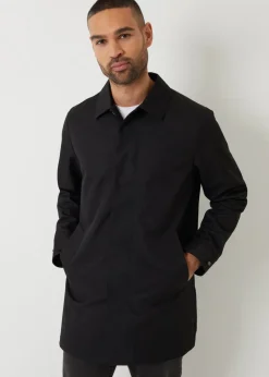 Threadbare Black Gretna Showerproof Longline Tailored Mac