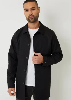 Threadbare Black Gretna Showerproof Longline Tailored Mac