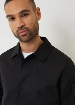 Threadbare Black Gretna Showerproof Longline Tailored Mac