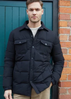 Threadbare Black Lightweight Collared Quilted Jacket
