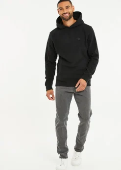 Threadbare Black Microfleece Overhead Hoodie