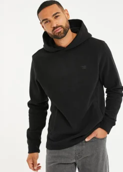 Threadbare Black Microfleece Overhead Hoodie