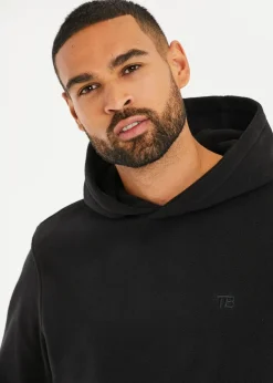 Threadbare Black Microfleece Overhead Hoodie