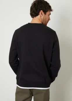 Threadbare Black Mock T-Shirt Crew Neck Sweatshirt