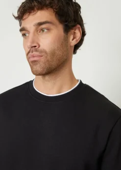Threadbare Black Mock T-Shirt Crew Neck Sweatshirt