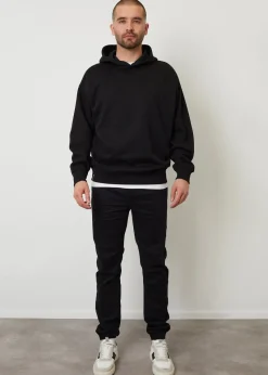 Threadbare Black Relaxed Fit Pullover Hoodie