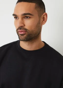 Threadbare Black Relaxed Fit Crew Neck Sweatshirt