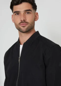 Threadbare Black Showerproof Classic Bomber Jacket