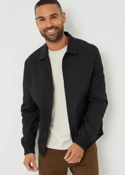 Threadbare Black Sonton Patch Pocket Collared Zip-Through Jacket