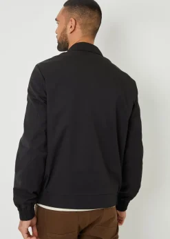 Threadbare Black Sonton Patch Pocket Collared Zip-Through Jacket