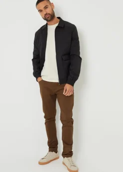 Threadbare Black Sonton Patch Pocket Collared Zip-Through Jacket