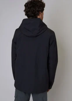 Threadbare Black Talon Hooded Lightweight Jacket with Fleece Lined Hood