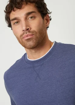 Threadbare Blue Mock T-Shirt Crew Neck Sweatshirt