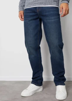 Threadbare Blue Straight Fit Jeans With Stretch
