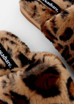 Threadbare Brown Faux Fur Mule Slippers