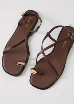 Threadbare Chocolate Back Strap Sandals