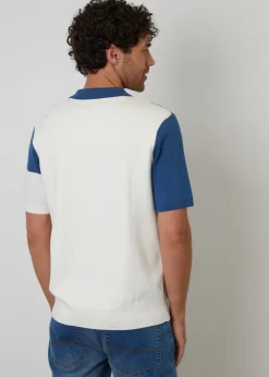 Threadbare  Colourblock Quarter Zip Knitted Polo