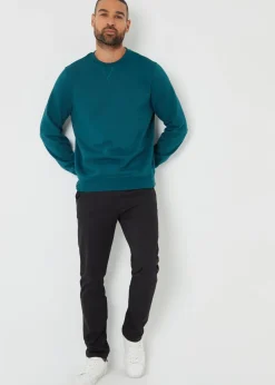 Threadbare Dark Green Cotton Blend Satsuma Crew Neck Sweatshirt
