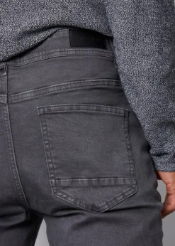 Threadbare Dark Grey Slim Fit Overdyed Stretch Denim Jeans