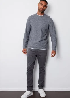 Threadbare Dark Grey Slim Fit Overdyed Stretch Denim Jeans