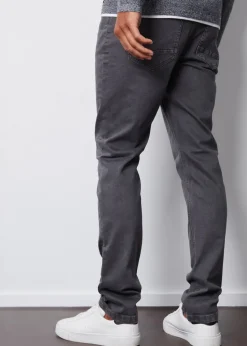 Threadbare Dark Grey Slim Fit Overdyed Stretch Denim Jeans