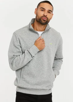Threadbare Grey 1/4 Zip Neck Sweatshirt