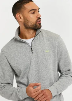 Threadbare Grey 1/4 Zip Neck Sweatshirt