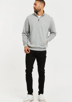 Threadbare Grey 1/4 Zip Neck Sweatshirt