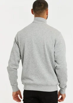 Threadbare Grey 1/4 Zip Neck Sweatshirt