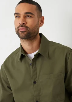 Threadbare Khaki Cotton Twill Shacket