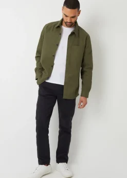 Threadbare Khaki Cotton Twill Shacket