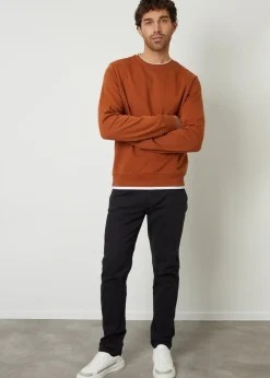 Threadbare Orange Mock T-Shirt Crew Neck Sweatshirt