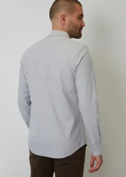 Threadbare Soft Green Oxford Cotton Slim Fit Long Sleeve Shirt